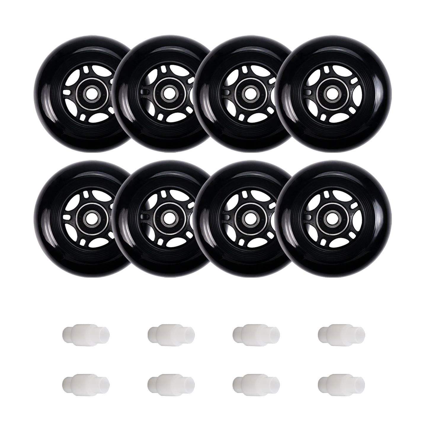 Inline Skate Wheels: 72mm 76mm 80mm Roller Hockey Blade Replacement Wheels with ABEC 9 Bearing for Indoor Outdoor (8 Pack) (80 mm)